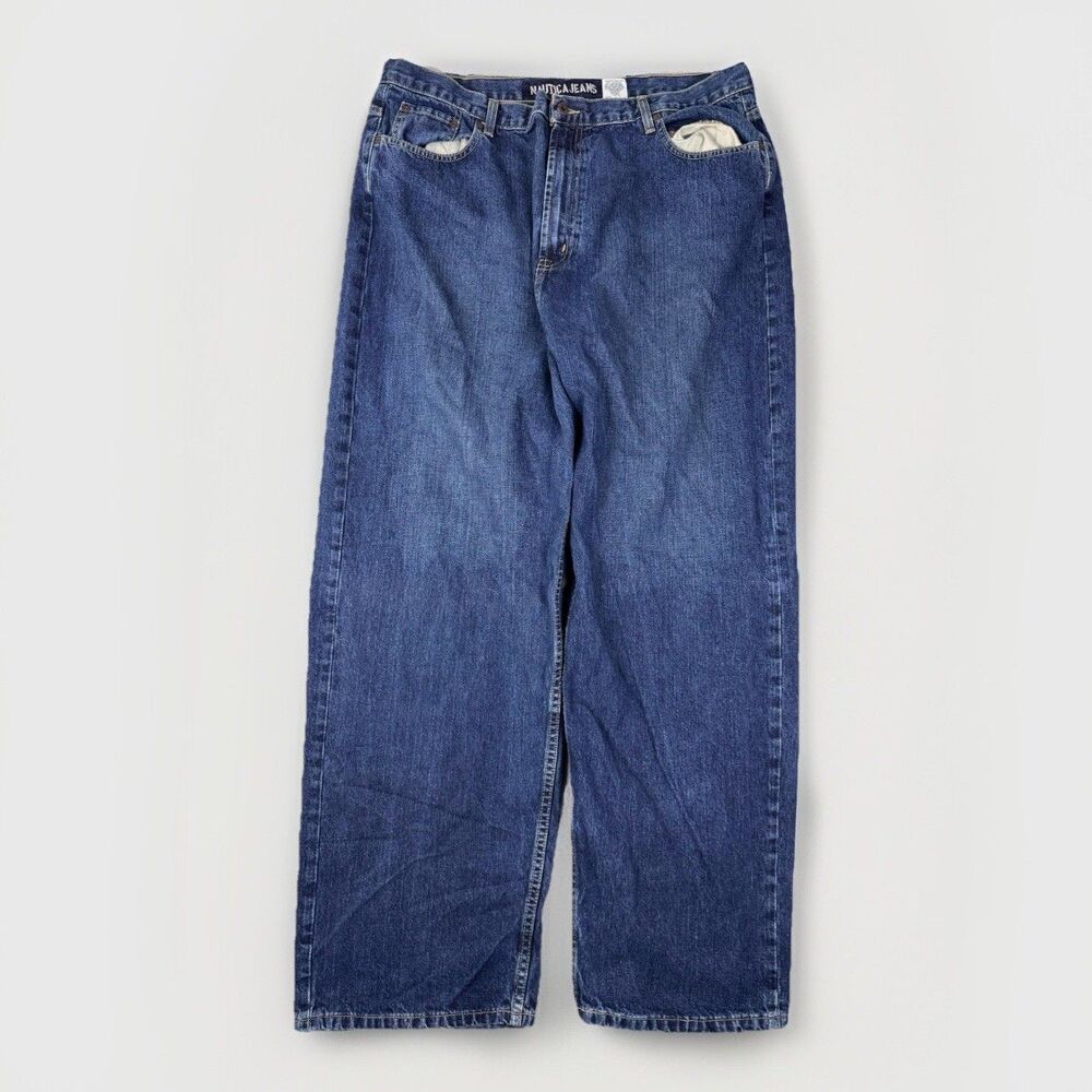 Vintage Nautica Super Baggy Medium Wash Jeans Men's 42x34 Y2K Skater